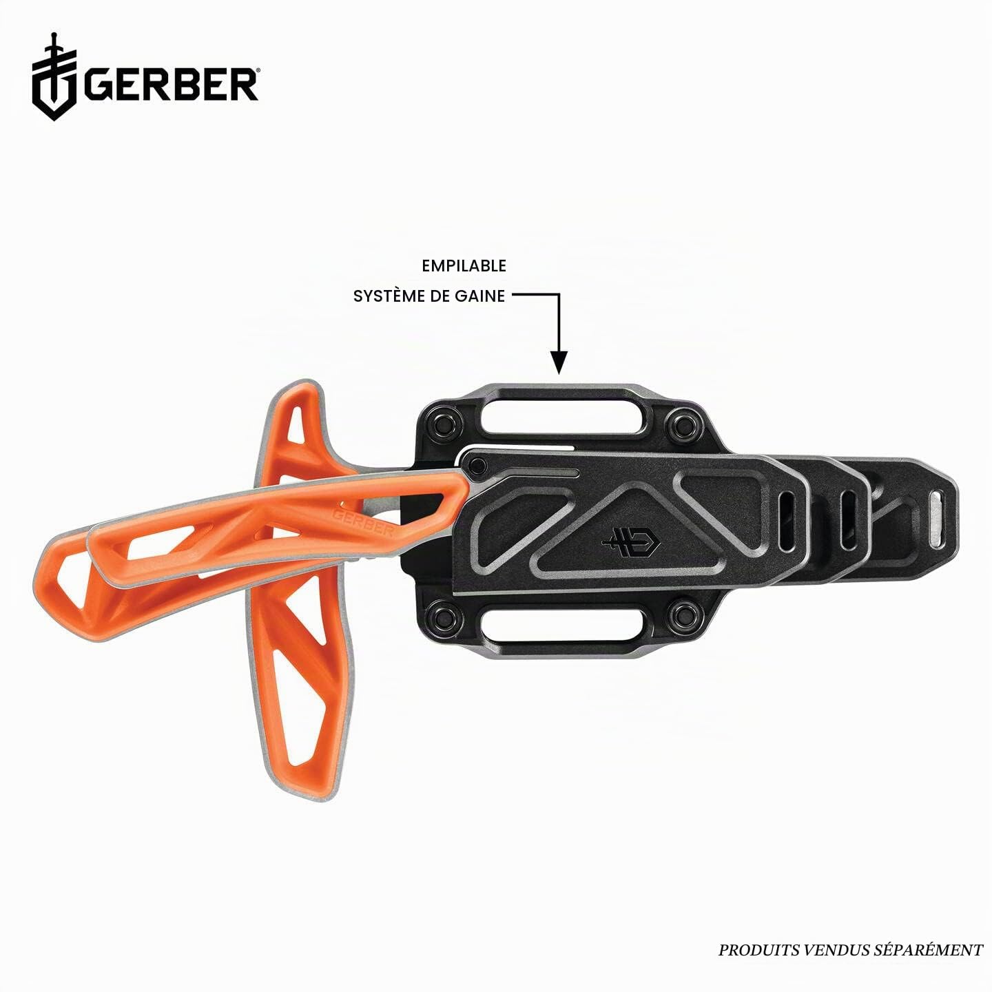Gerber Couteau à Lame Fixe avec étui, Exo-Mod Fixed Drop Point