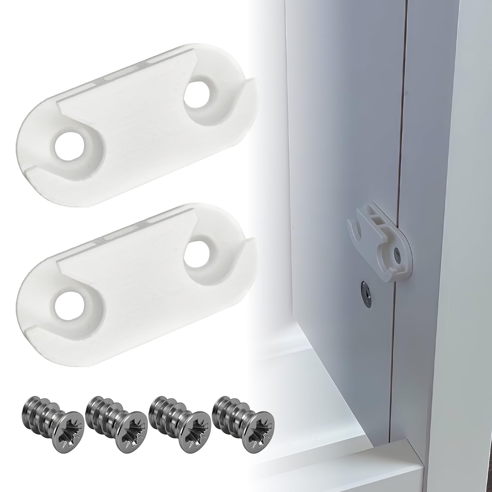 Szafka na buty z zawiasami uchwyt do IKEA HEMNES – części zamienne 110364 do IKEA HEMNES STÄLL regał na buty z akcesoriami instalacyjnymi, łatwy montaż okuć uchylnych, regał na buty (2 sztuki, 4 śruby