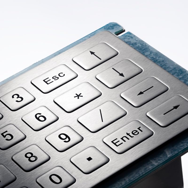 Teclado numérico de metal USB de acero inoxidable resistente, quiosco industrial resistente al agua IP65 de 20 teclas, D-8210(Matrix Interface,Layout 3)
