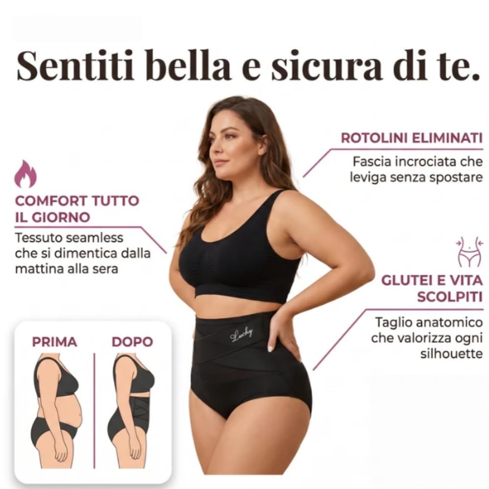 MEIION Donnea Milano Slip Modellante Vita Alta Controllo Addome Elastico, Traspirante, Confezione da 4 Pezzi