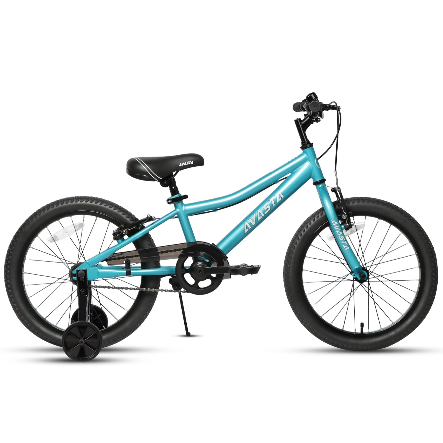 AVASTA Bilbo 18-, 20- und 24-Zoll-Kinderfahrrad für Jungen und Mädchen im Alter von 5 bis 14 Jahren mit verstellbarem Lenker und Sattel, Zwei V-Bremsen und Ständer, erhältlich