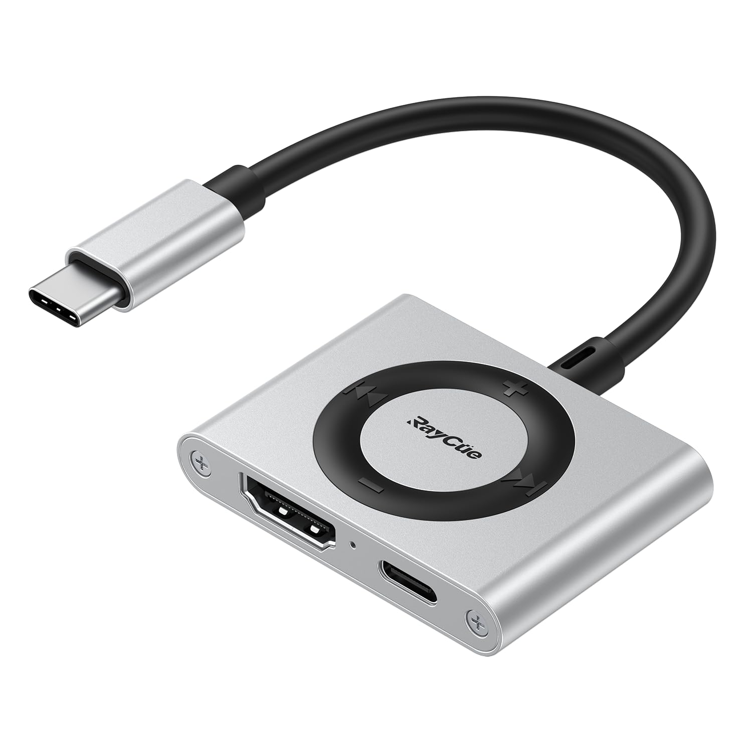 RayCue 2-in-1 USB C Hub, USB C to HDMI Adapter with HDMI 4K@60Hz &amp; 100W PD Charging - Adapter for Laptop, MacBook, IPad (USB-C), iPhone 15/16, Tablets, Switch