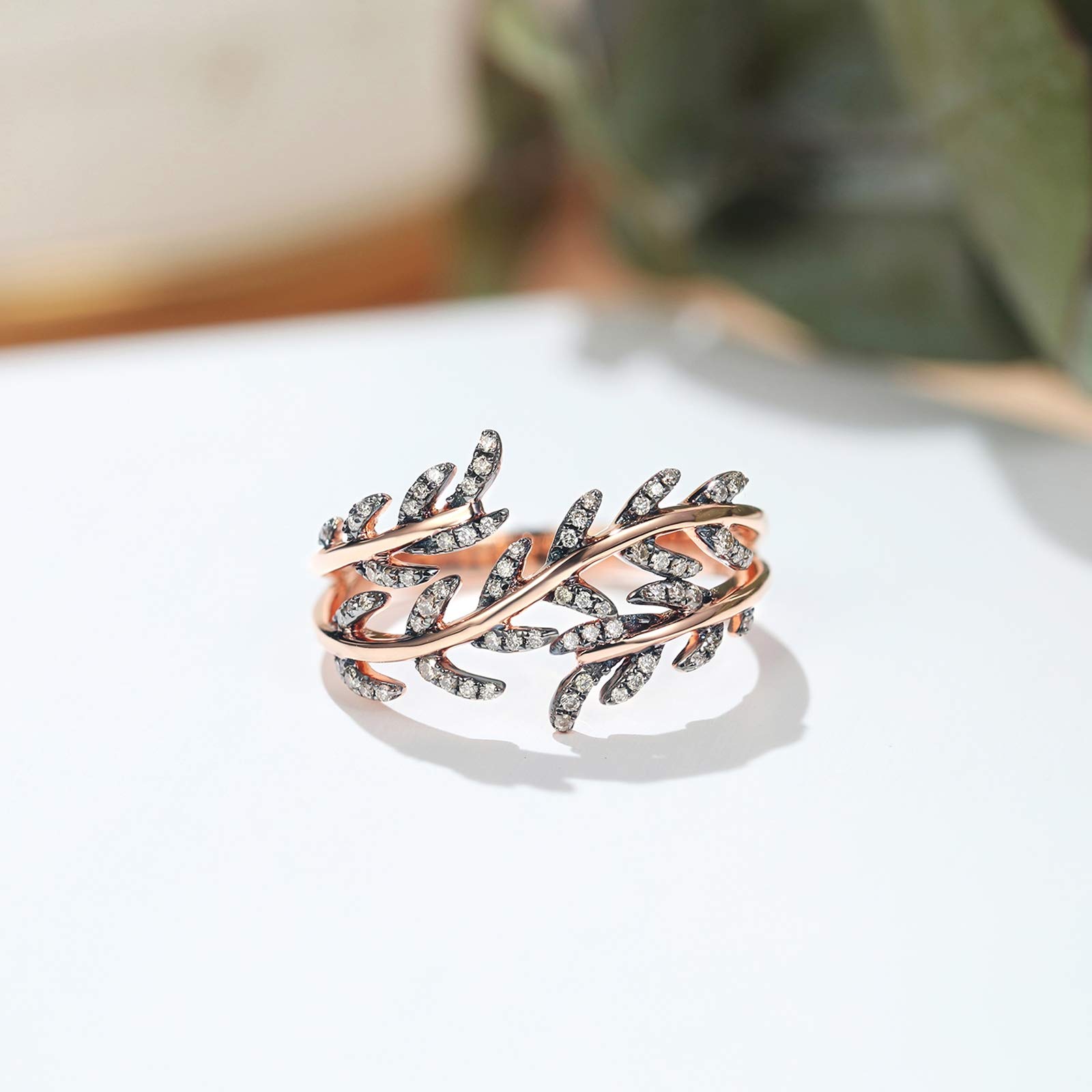 Beydodo Pierścionek zaręczynowy 18 K, 750 kartek z diamentami, różowe złoto e 18 karatów (750) czerwone złoto, 62 cm (19,7 cala), colore: różowy (Rosegold), cod. TLLWGZ4859