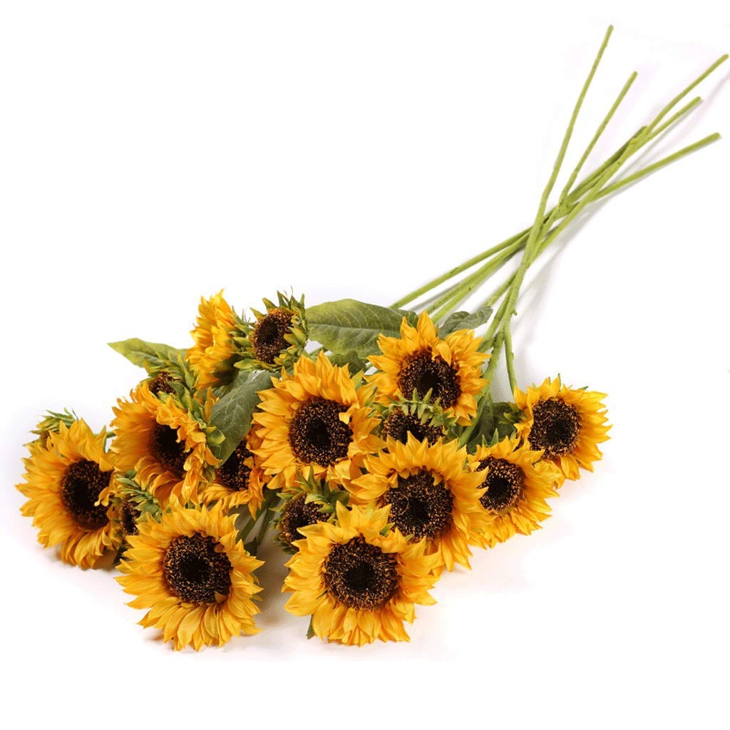 XDLEDMKIZ Artificial Flowers Sunflower Simulation Bouquet Home Living Room Bedroom Desktop Decoration Crafts Fake Flowers,A