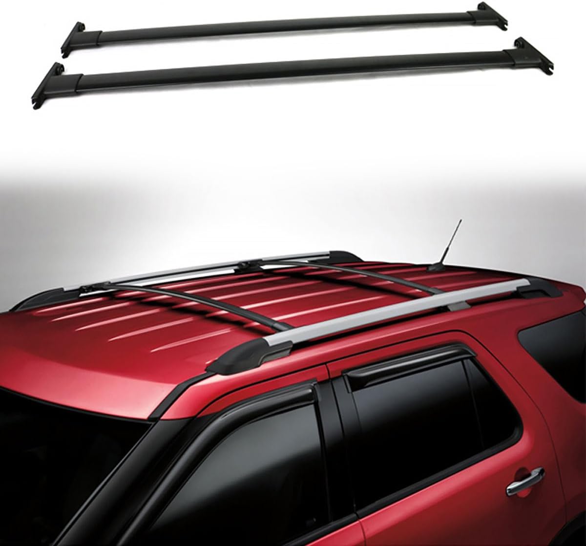 Roof Rack Cross Bars, Compatible with 2011-2015 Ford Explorer, Black Aluminum Crossbars Luggage Cargo Carrier