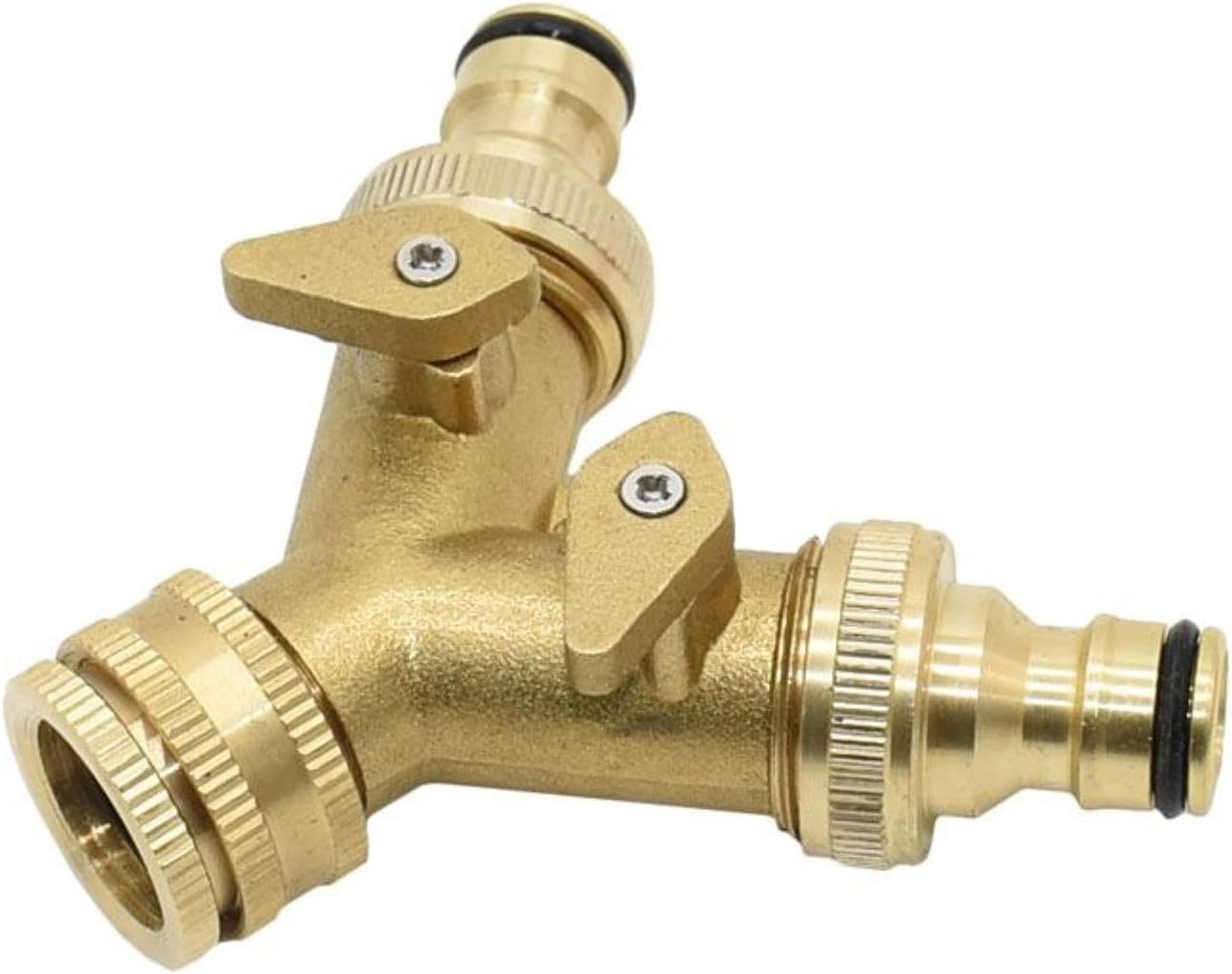 Sdoppiatore per tubo da giardino, valvola di irrigazione a 2 vie, struttura in rame G1/2 G3/4