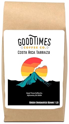 Good Times Coffee Co. Granos de café verdes sin tostar, Tarrazu costarricense (1 libra)