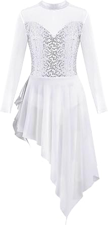 Big Girls Camisole Lyrical Ballet Dance Dress Gymnastic Leotard Irregular Skirt Ballerina Latin Jazz Dancewear