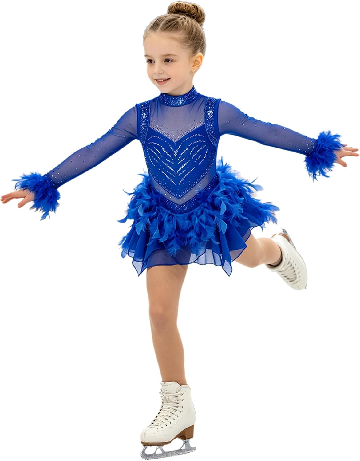 YiZYiF Kids Girls Figure Ice Skating Dress Dancewear