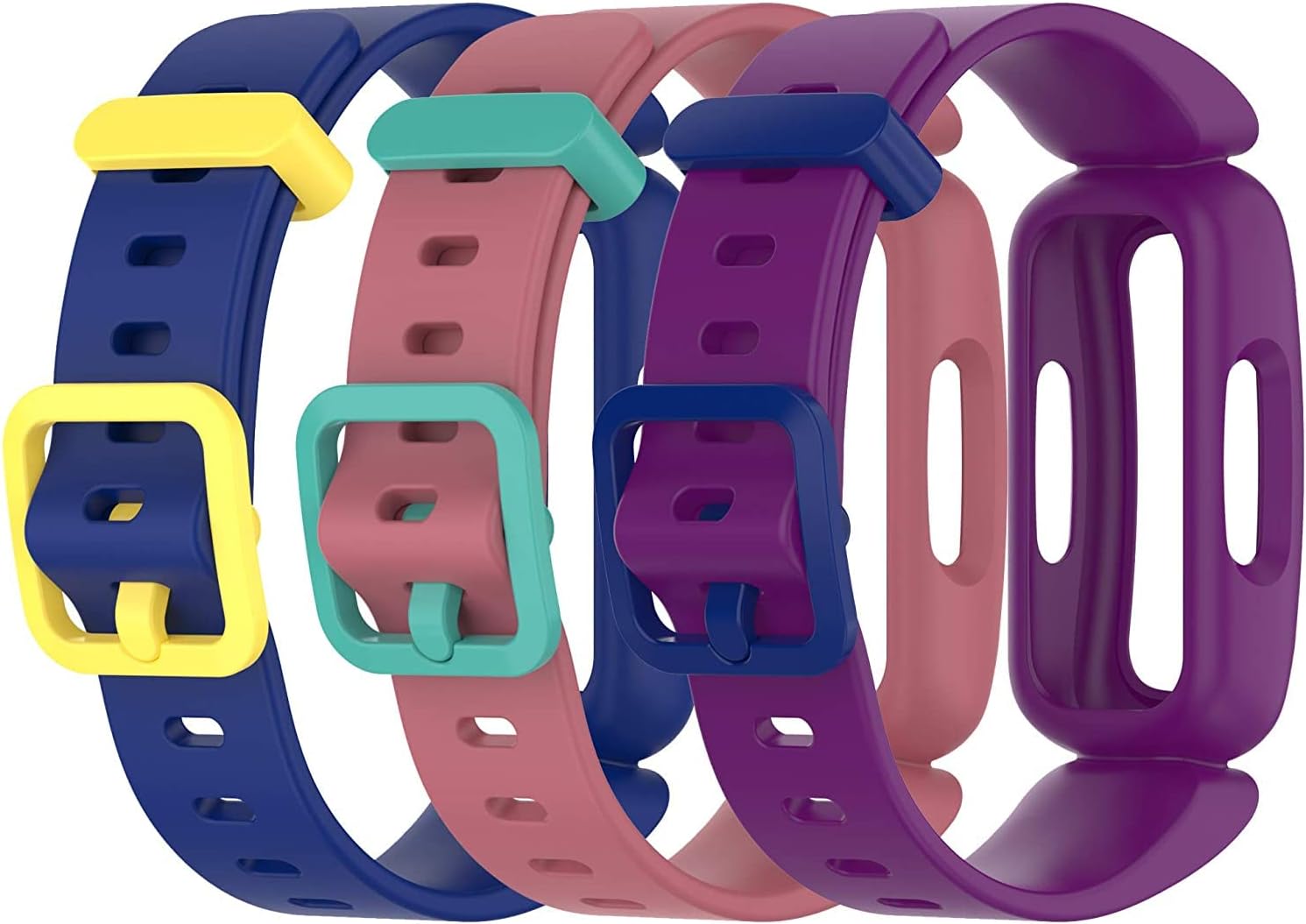 Compatible with Fitbit Ace 3 Wristband Kids Replacement Silicone Colourful Rubber Adjustable Sport Watch Straps Accessories for Ace 3 Activity Tracker for Children 6+