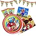Produktbild Gxhong Gebutstag Party Set 52-Teiliges Party Set Super Mario Teller Tassen Servietten Besteck Banner Tischdecke Geburtstag Geschirr Deko Kit, Bunt Partygeschirr für Kindergeburtstag, Hochzeit