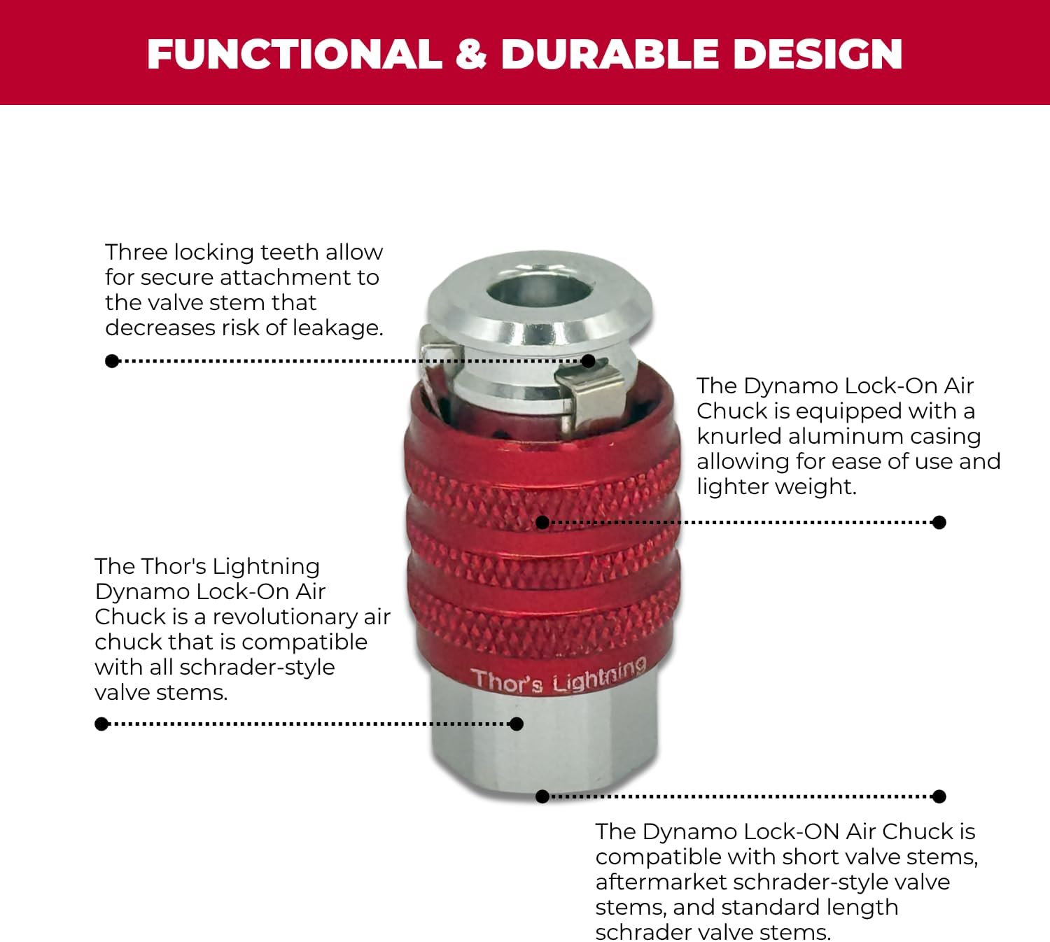Thor's Lightning Air Systems Dynamo Lock-On Air Chuck (Set of 4)