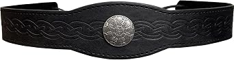 JAOYU Medieval Headpiece Embossed Faux Leather Headband Adjustable Renaissance Cosplay Costume Ren Faire Accessories