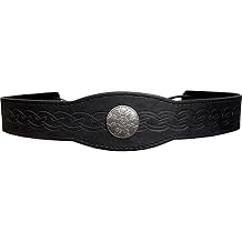 HiiFeuer Medieval Embossed Faux Leather Headpiece, Retro Renaissance Adjustable Headband, Cosplay Costume Accessories