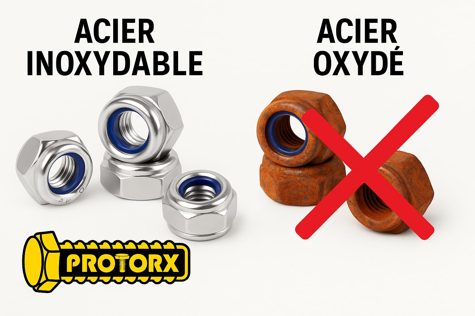 Nylstop Stainless Steel M5 Indesserrable | Self-locking Hex Self-Locking Brake Nuts DIN 985 Stainless Steel A2-70 (V2A/304) With Nylon Lock Ring: Pack Of 100 Pcs - ProRaje - View #13