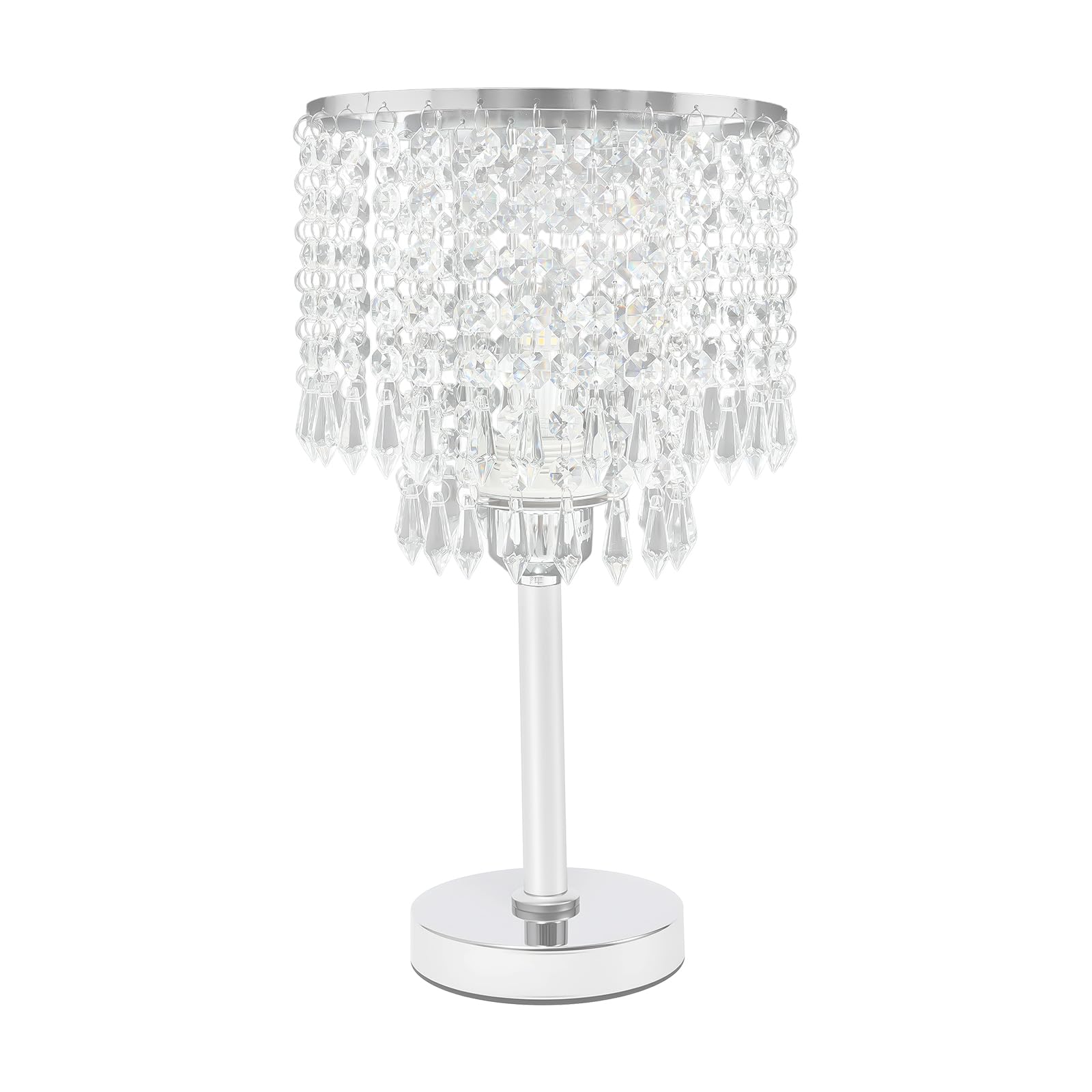 Lampada da tavolo, in vetro, decorazione soggiorno, camera da letto, ufficio, lampada da comodino in cristallo, lampada da tavolo a LED E27, dimmerabile, luce calda romantica, per bar