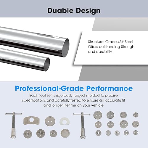 Miniatura 4 de BIG RED Torin ATRHS-E3318BR - Juego de 22 herramientas de prensa de pinzas de freno, pistón de freno de disco, juego de herramientas de compresor