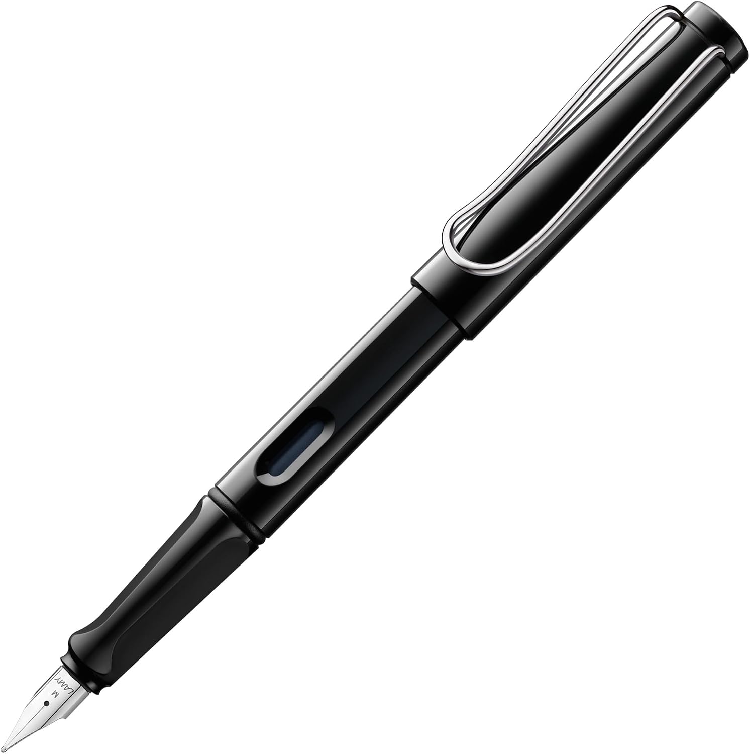 Schwarzer Lamy Safari Füllhalter mit Linkshänder-Stahlfeder