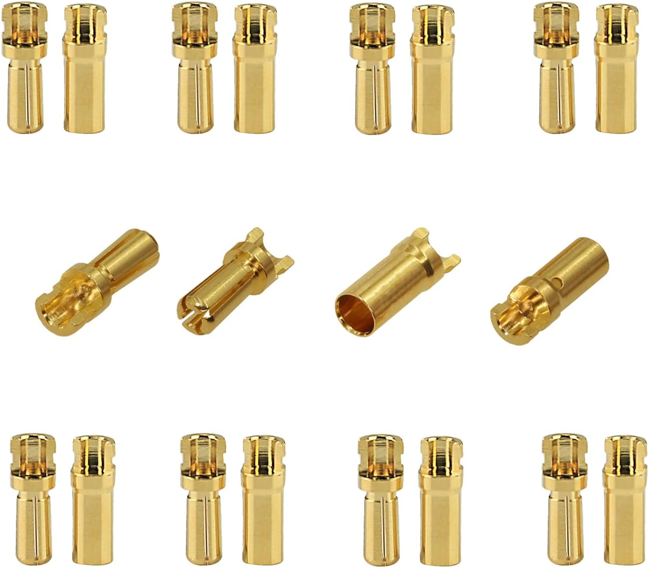 20Pair Amass 3.5mm Gold Bullet Banana Plug Connectors Male Female for Battery ESC Motor RC Car Boat Drone Electric Wire Parts