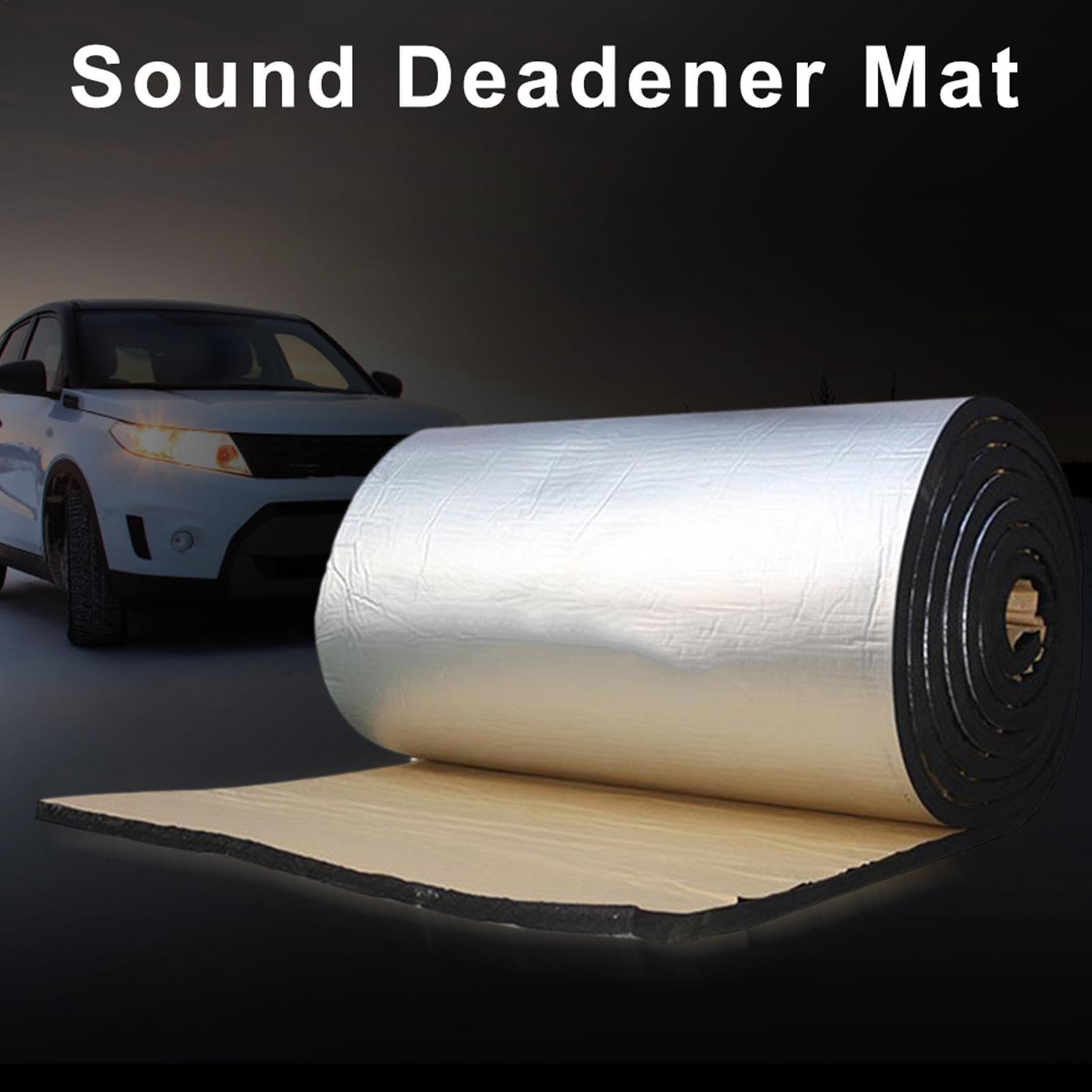 Esterilla aislante de 50 x 200 cm para coche, , insonorización, protección térmica, esteras de aislamiento acústico, rollo de aluminio para aislamiento acústico para vehículos de motor