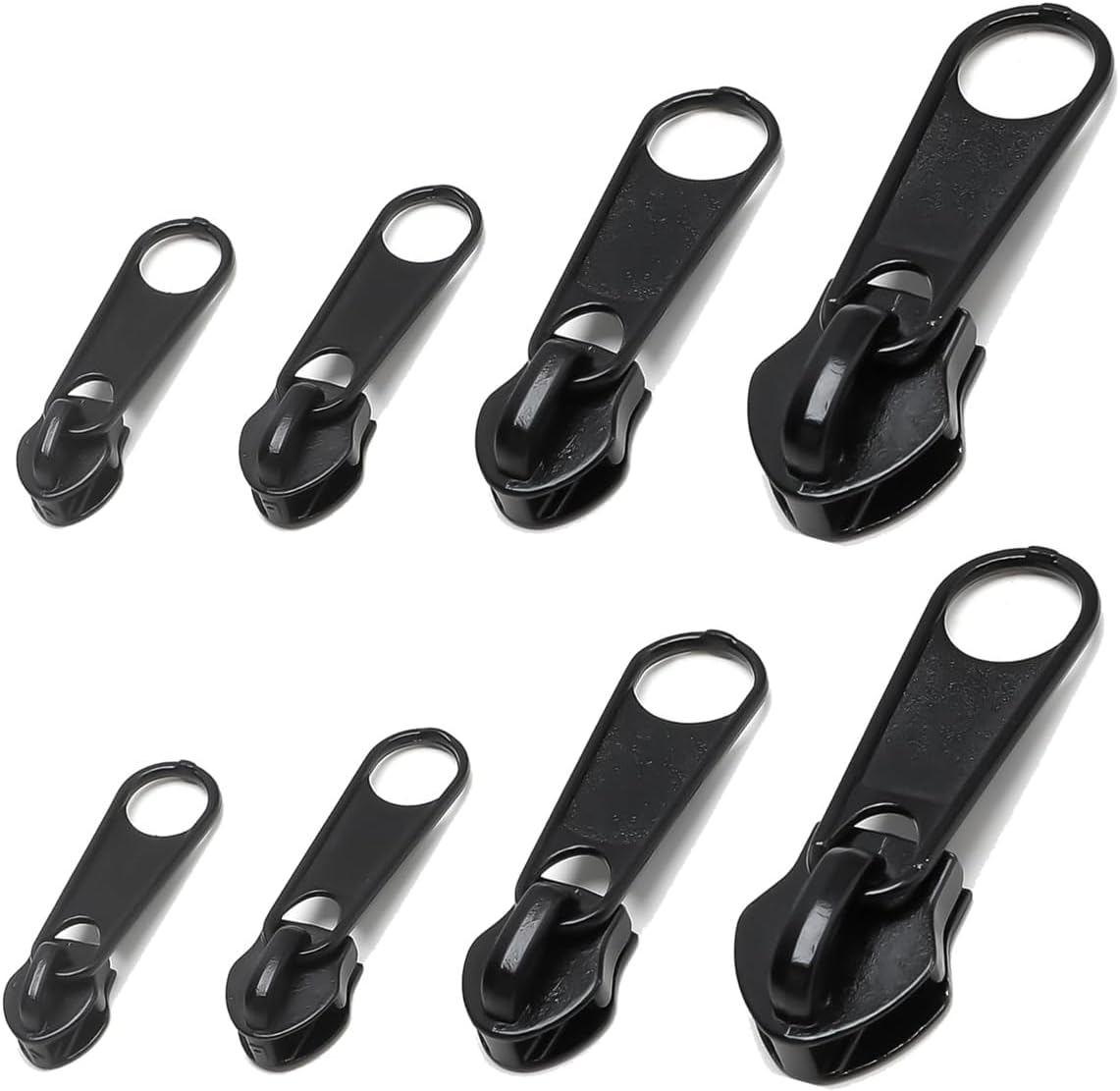 8Pcs Zipper Pull Replacement,Zinc Alloy Zips for Sewing Assorted Sizes UK Zip Puller,Detachable Zip Repair Kit,Extension & Fixing Pulls Rescue for Repair Clothes Jeans Coats Jacket Backpack Luggage