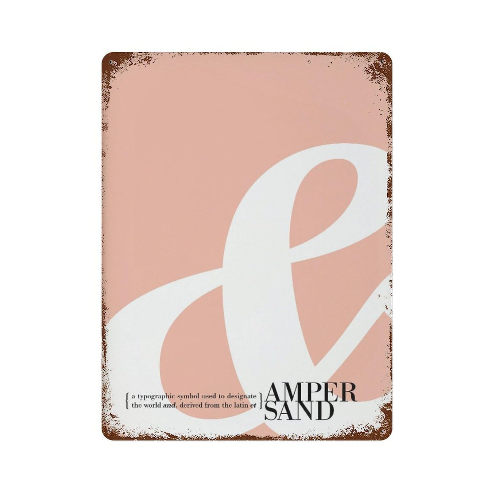 xiaoxiaoshen Ampersand Custom Colors, Minimalist Typography Wall Decor Art Metal Tin Poster Modern Home Decor Art Home Bar Shop Decorations Vintage Sign 40x30cm