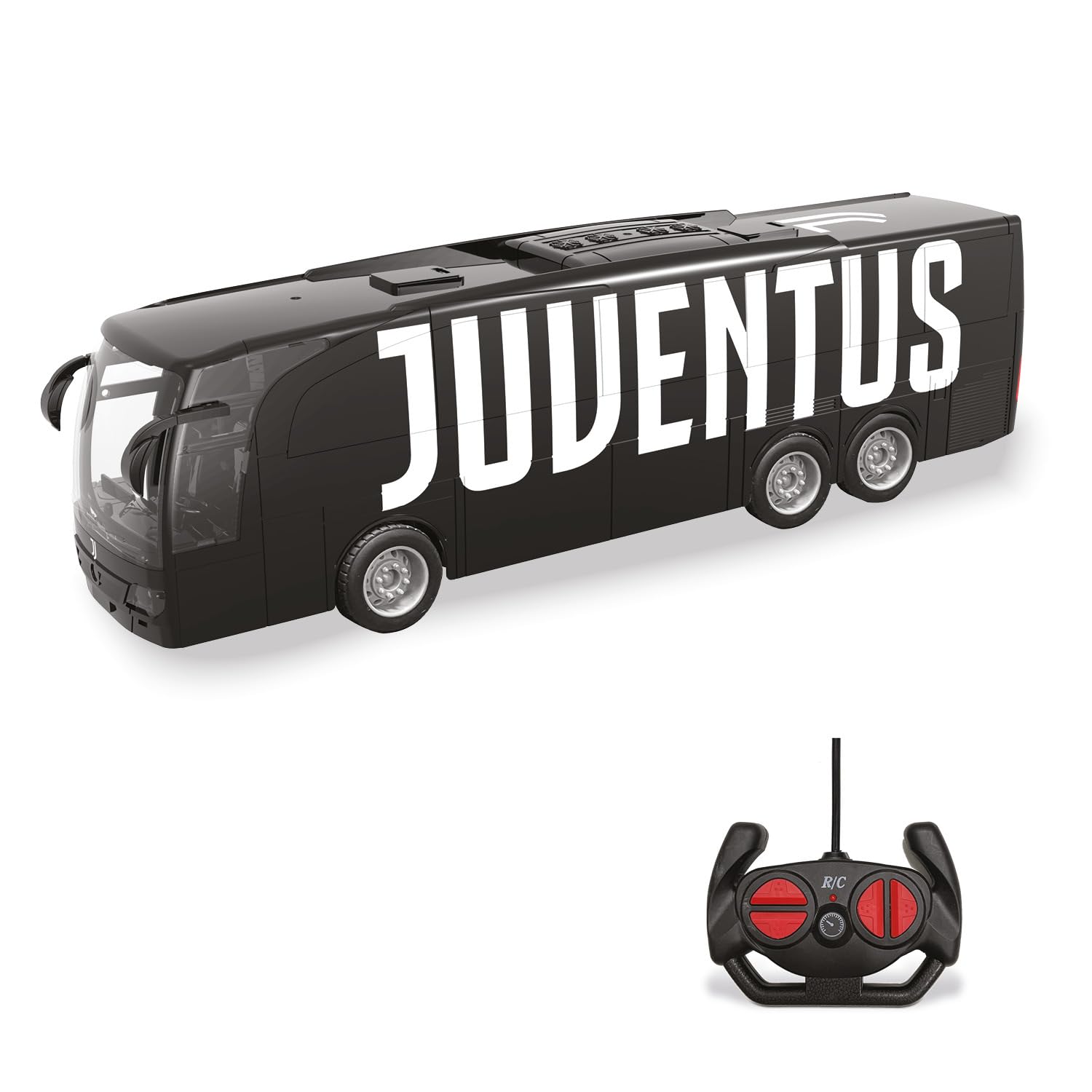Mondo Bus radiocommandé Juventus Motors, modèle de 33 cm de Long, Piles Rechargeables incluses, Bus pour Enfants ref 63854