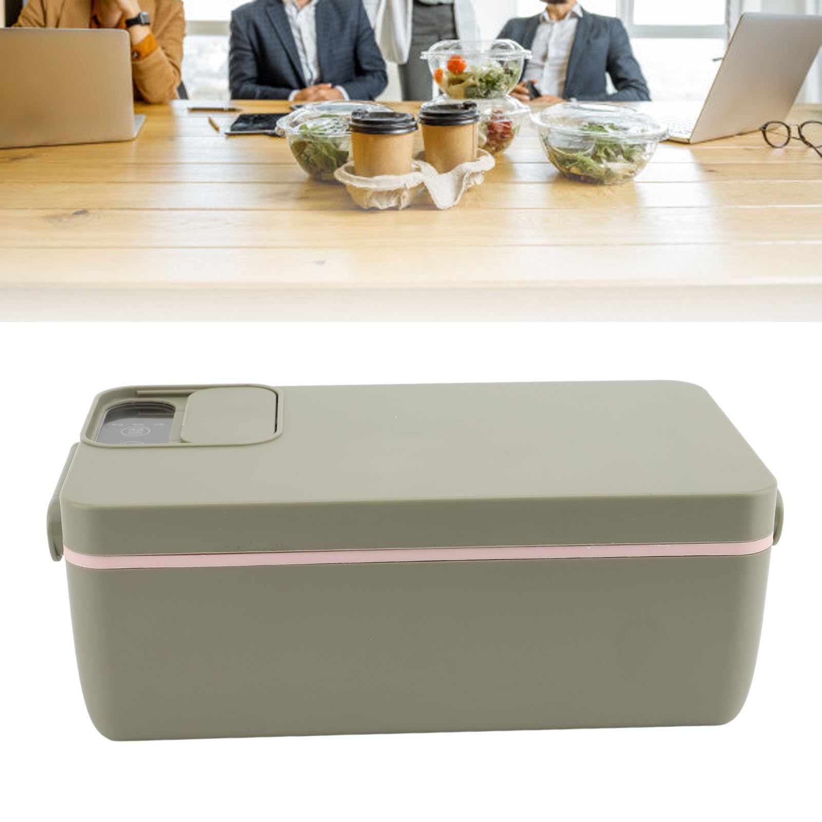 Bewinner Portapranzo Elettrico Senza Fili 1 Litro, Scaldavivande Portatile Ricaricabile USB - Riscaldamento Rapido per Pranzi in Movimento