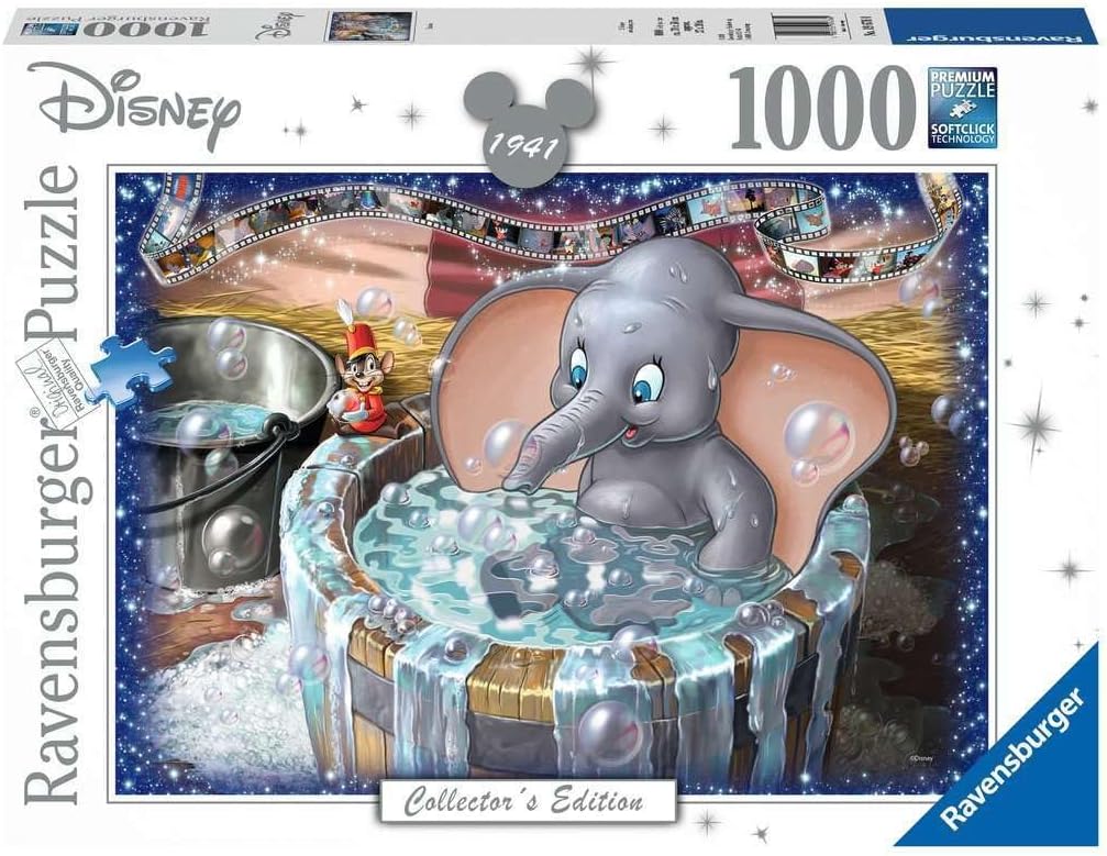 19676 Disney Dumbo Collector's Edition Puzzle | 1000 Unique Pieces | Softclick Technology Ideal for Adults and Kids | FSC-Certified