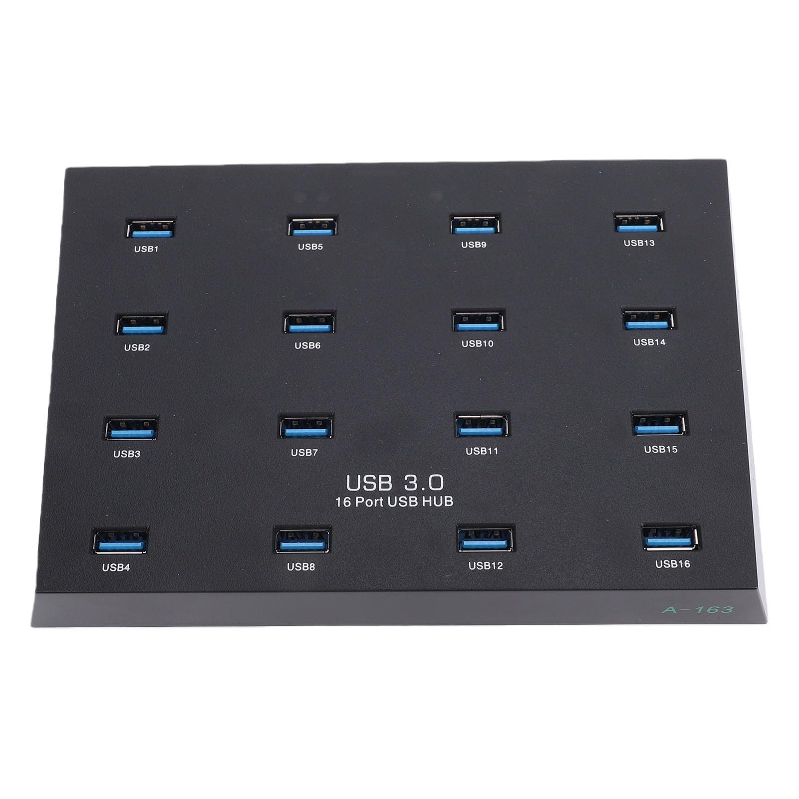 Fabater Koncentrator USB 3.0, 16 Portów Koncentrator USB z Szybkim Transferem Danych 5 Gb/s do Komputera Przenośnego Czytnik Kart U Disk Mała Karta Pamięci Przenośny Dysk Twardy i Inne (wtyczka UE)