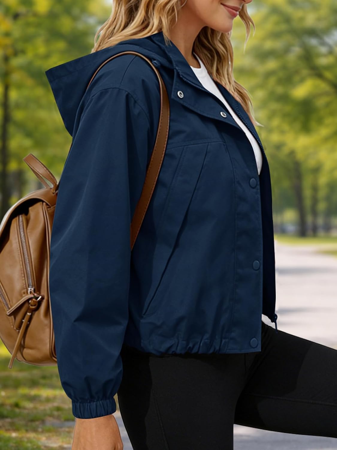 Yousify Womens Lightweight Jacket Windbreaker Hooded Athletic Sun Protection Outerwear Hiking Jackets Spring Coats