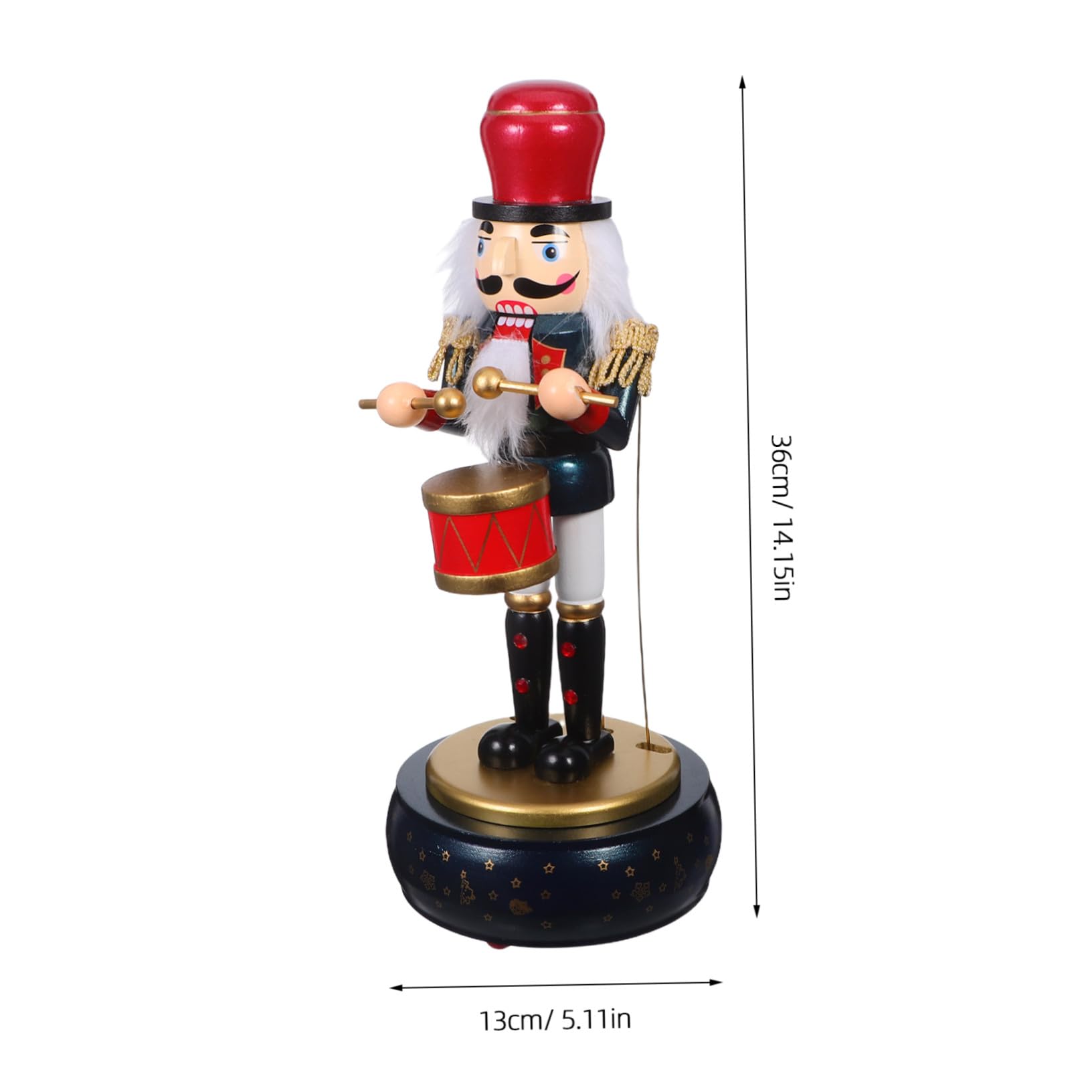 Amosfun Carillon Schiaccianoci di Natale Figurina Soldato Batterista in Legno Decorazione Musicale per Feste Natalizie e Decorazioni di Casa