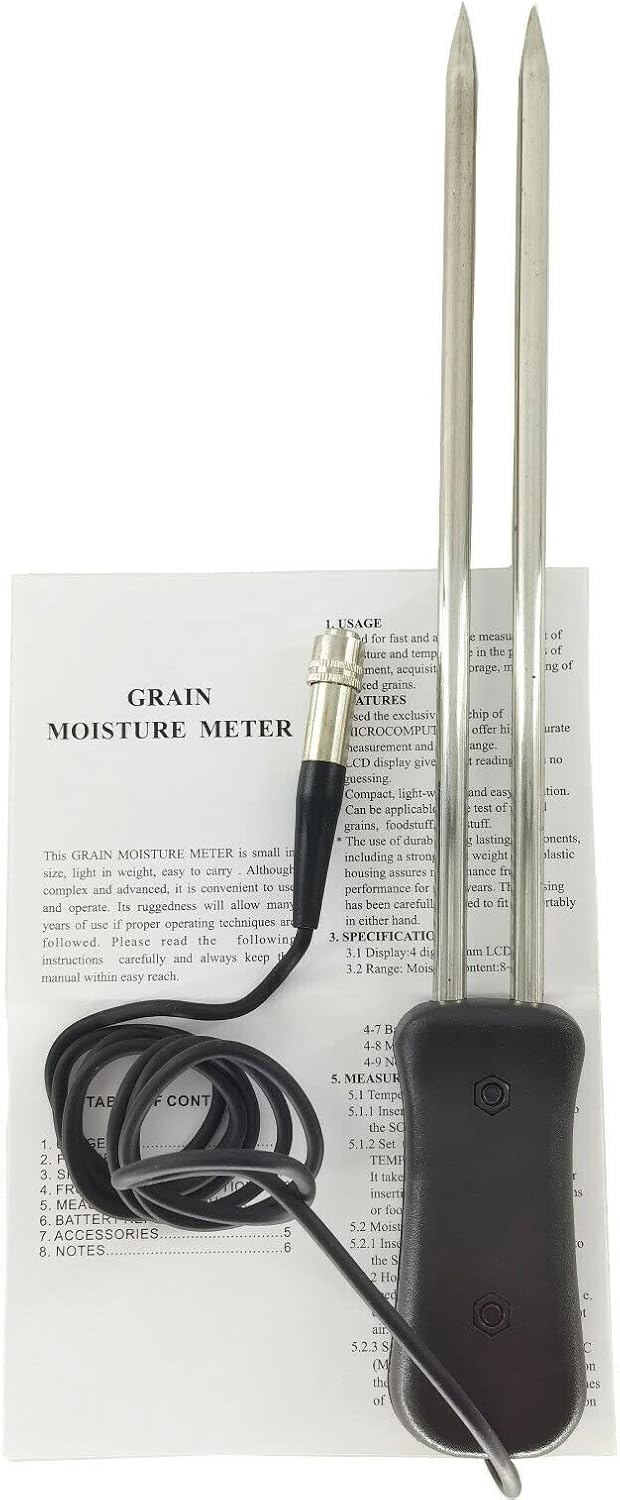 Humidimètre Et Thermomètre Numériques Pour Grains -10 À 55 Degrés Celsius ; Humidimètres Pour Riz, Blé Et Maïs Allant De 8 À 20% ; Quatre Types D’humidimètres Et De Thermomètres Pour Grains.