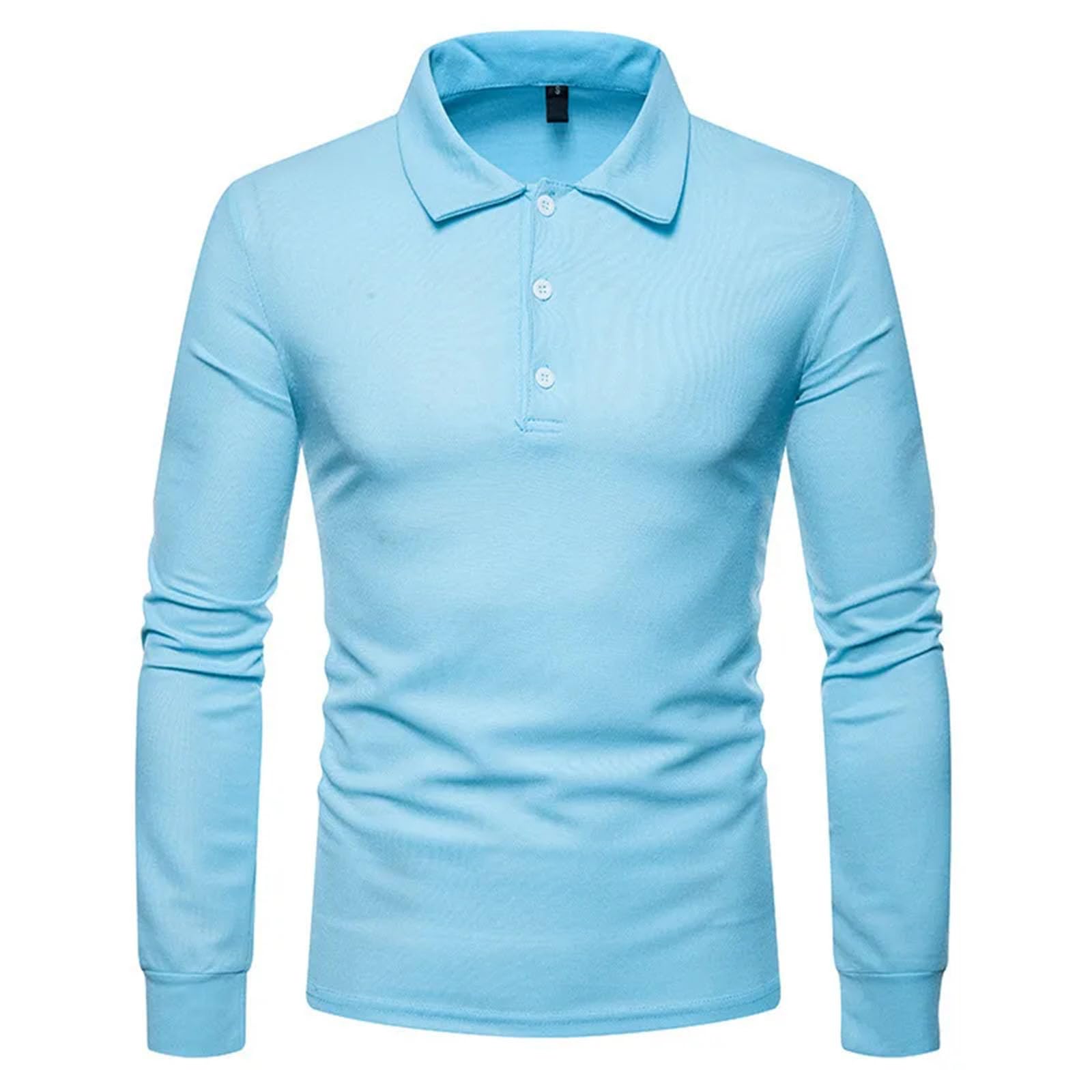 Herren Mode Golf Poloshirt Herren Kragen Slim Fit Schnelltrocknend Sport Langarm Casual T-Shirt