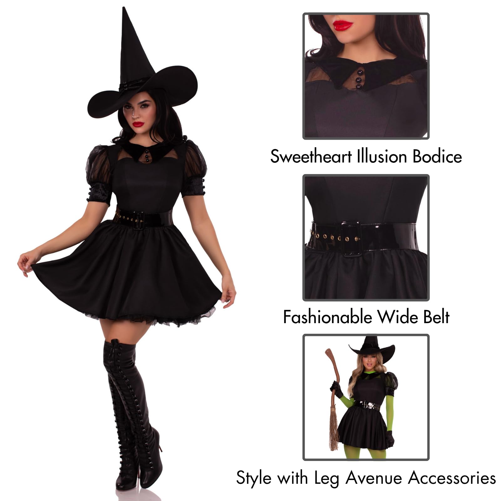 Leg Avenue Women's Classic Bewitching Witch Halloween Costume