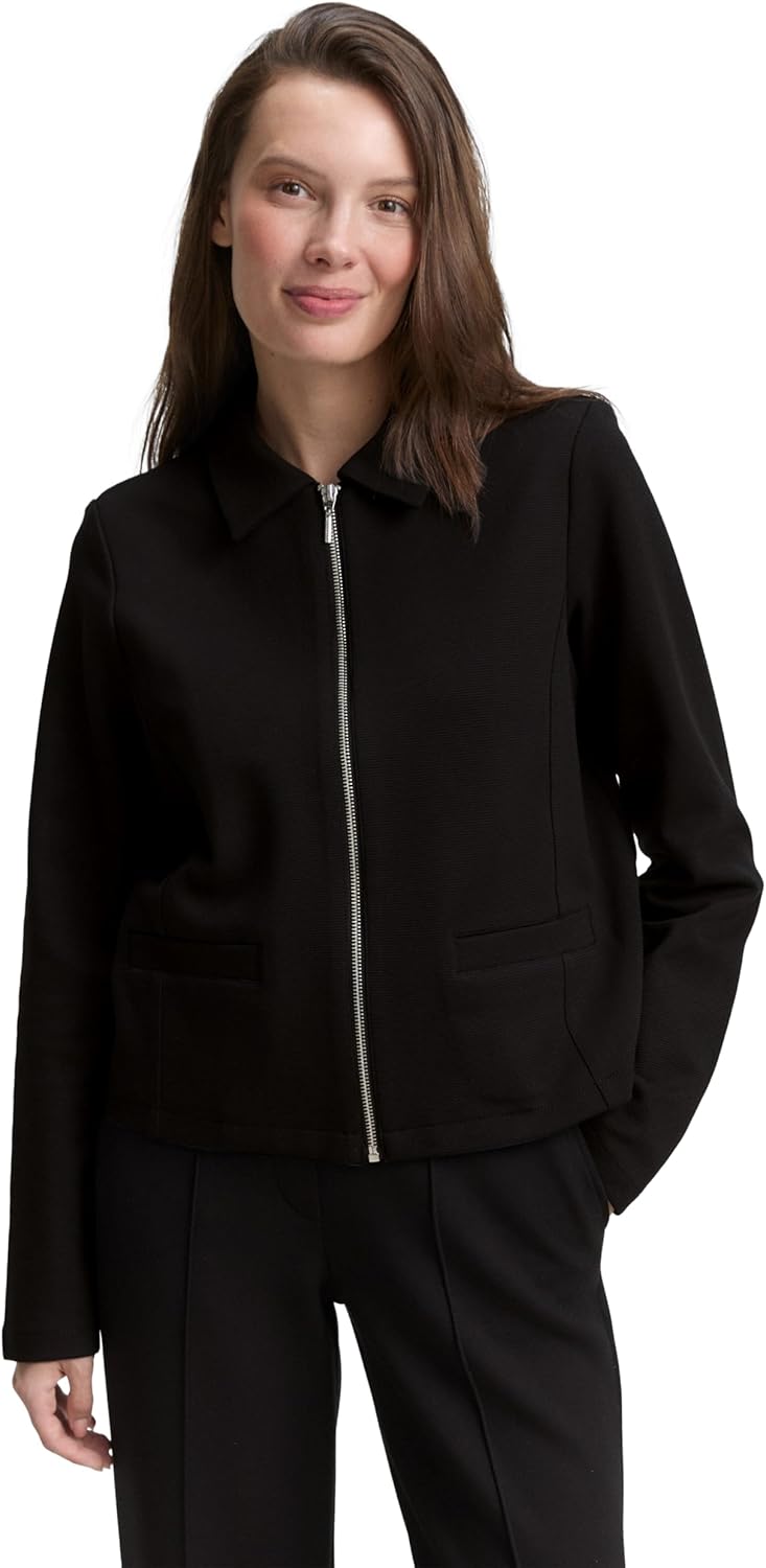 Tom Tailor Damen Regular Fit Jacke mit Reißverschluss