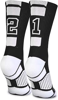 ChalkTalkSPORTS Custom Team Socks | Choose Your Number | Youth & Adult Performance Socks - Black