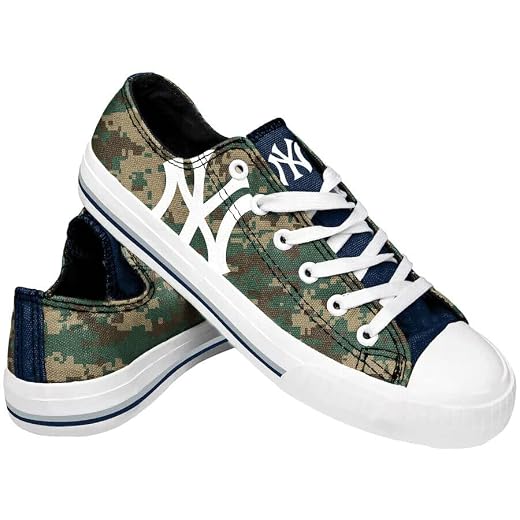 FOCO MLB Men's Low Top Digital Camo Canvas Sneakers Shoes (New York Yankees - Digital Camo, us_Footwear_Size_System, Adult, Men, Numeric, Medium, Numeric_9)