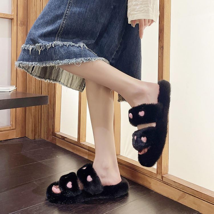 Women's Autumn/Winter Outerwear Slippers - Soft Faux Fur Lined Comfortable House Shoes for Home & Casual Wear4