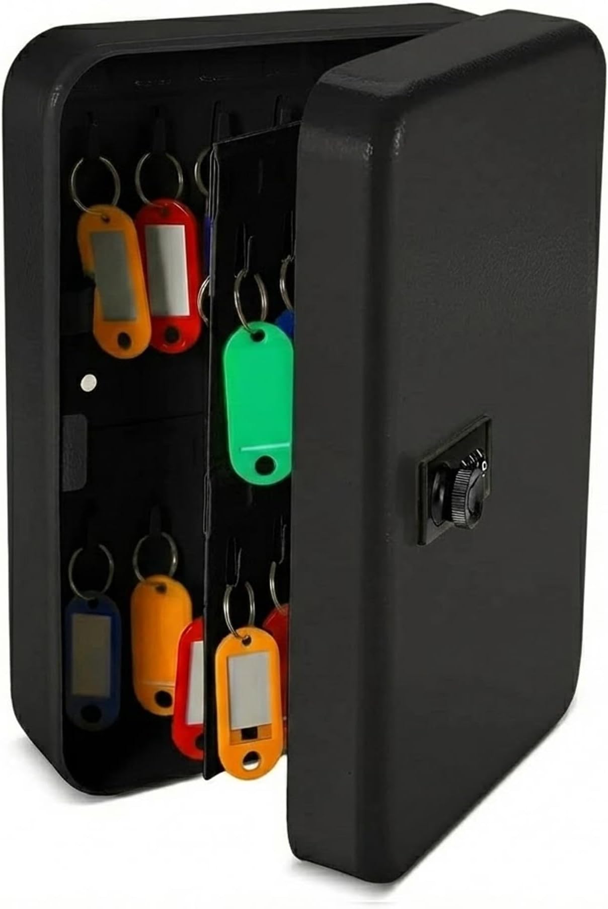 oddpod™ 48 Keys Numeric Lock Metal Wall-Mount Security Key Box/Safe Cabinet with Key Tags (Black)