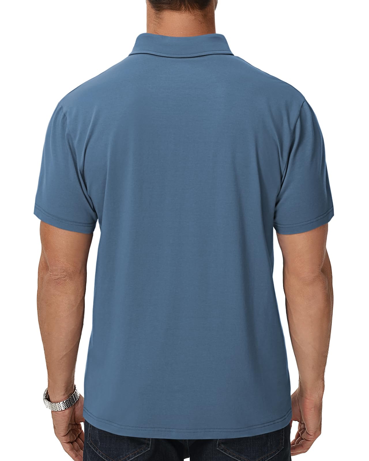 HMIYA Poloshirt Herren Kurzarm T-Shirts mit Tasche Polo Klassisches Sommer