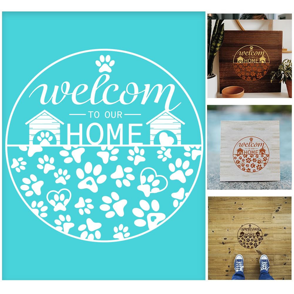 Amazon.com: BEUNITONE Welcome to Our Home Stencils 8.5x11 Reusable Self-Adhesive Paw Print Silk Screen Painting Stencils Mesh Transfer Stencil Template for Home Decor Paint on Wood/Fabric/Glass : Tools & Home Improvement Amazon.com: BEUNITONE Welcome to Our Home Stencils 8.5x11 Reusable Self-Adhesive Paw Print Silk Screen Painting Stencils Mesh Transfer Stencil Template for Home Decor Paint on Wood/Fabric/Glass : Tools & Home Improvement