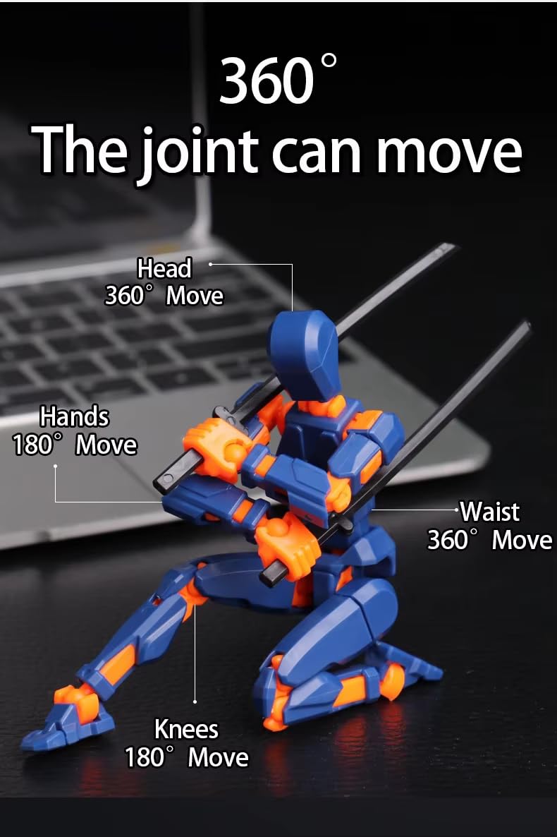 YOURKARTS.COM 3D Injection Humanoid Robot Toy BPA-Free Plastic Movable Action Figure | DIY Assembly Kit with Manual | Realistic Multi-Joint Movement for Gifting | car Accessories 2025