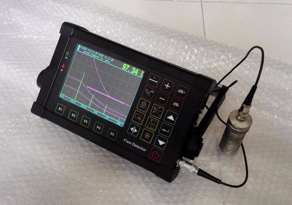 Portable NDT Digital Ultrasonic Flaw Detector 0~10000mm with Straight Probe and 60 Angle Probe