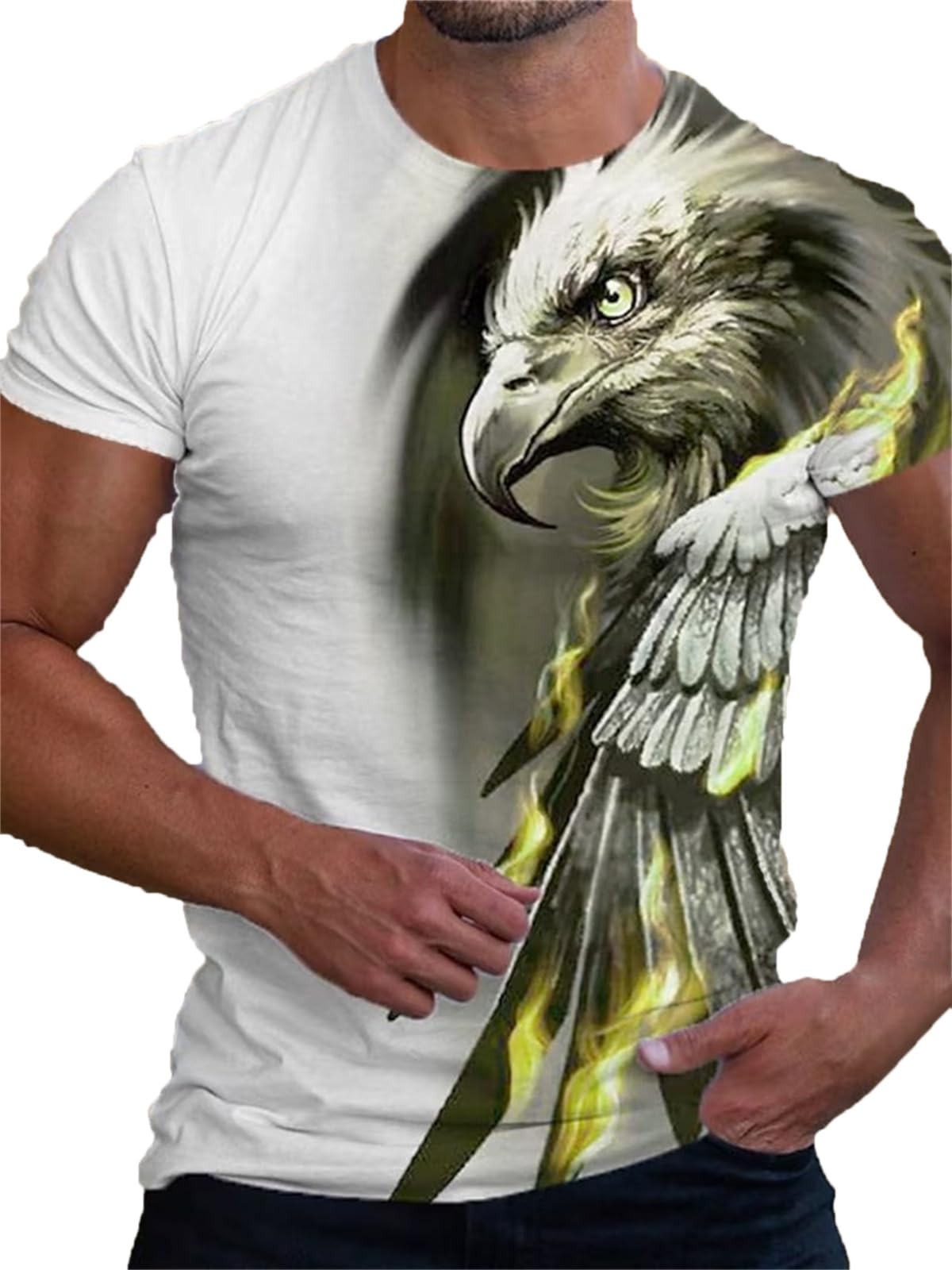 T-shirt unisex con stampa 3D a maniche corte girocollo