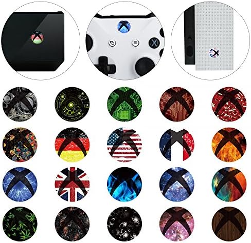 eXtremeRate 60 pcs Custom Home Button Power Switch Stickers Skin Cover for Xbox Series X & S, Xbox One and Xbox One X/S Console & Controller, for Xbox One Elite Controller and Xbox One Kinect