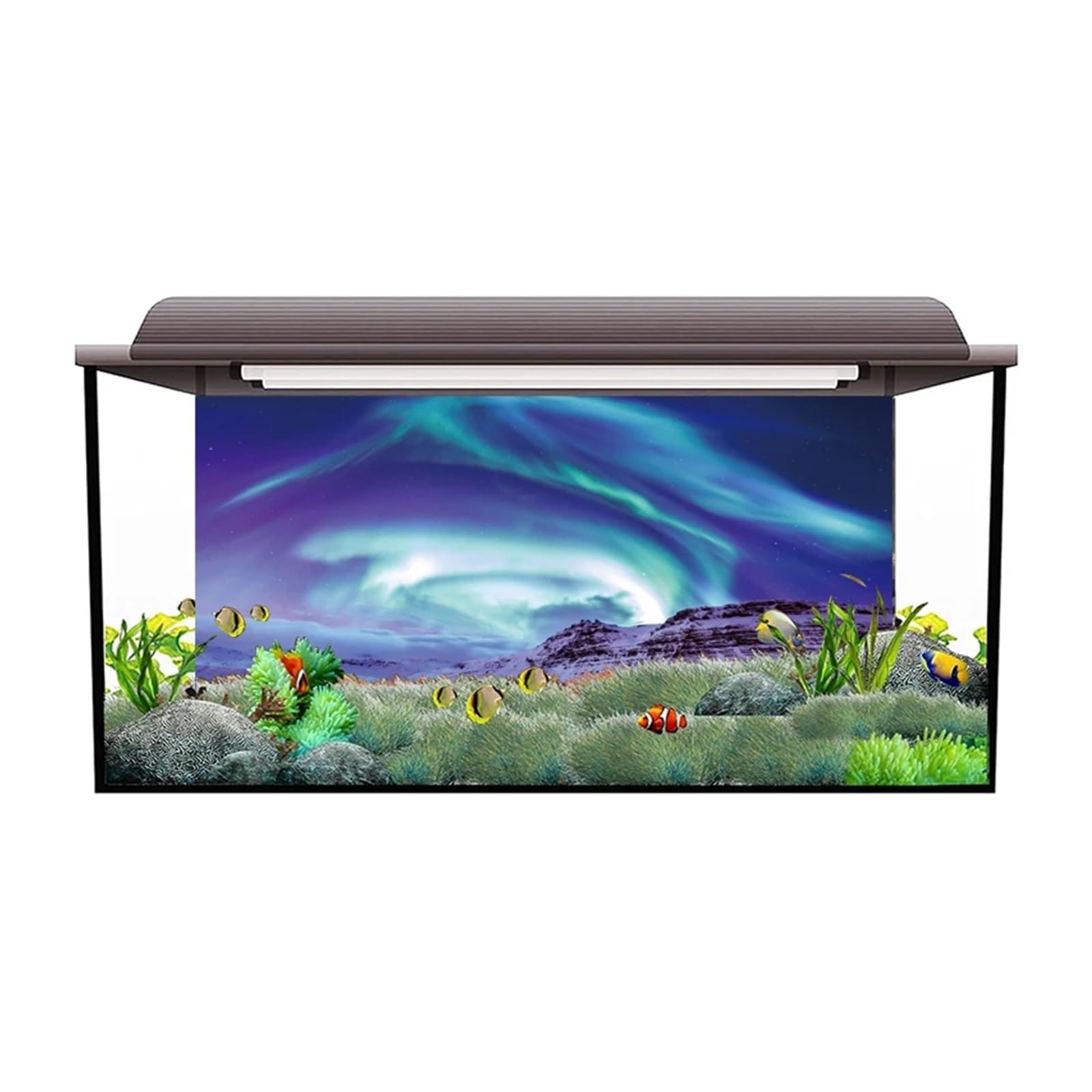 Autocollant de Fond d'aquarium, Affiche planète Bleue, Papier Peint Autocollant décoration(41x 122cm)