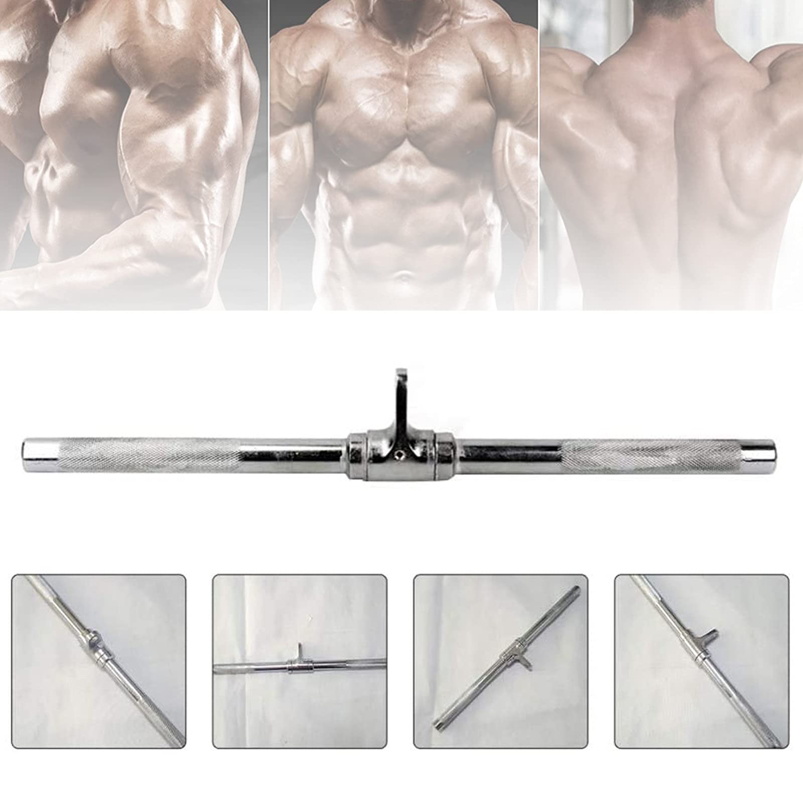 Barre LAT Réglable Pour élastiques De Fitness – Longueur ~100 Cm, Amovible En 3 Segments, Avec Mousqueton, Pour Musculation Maison