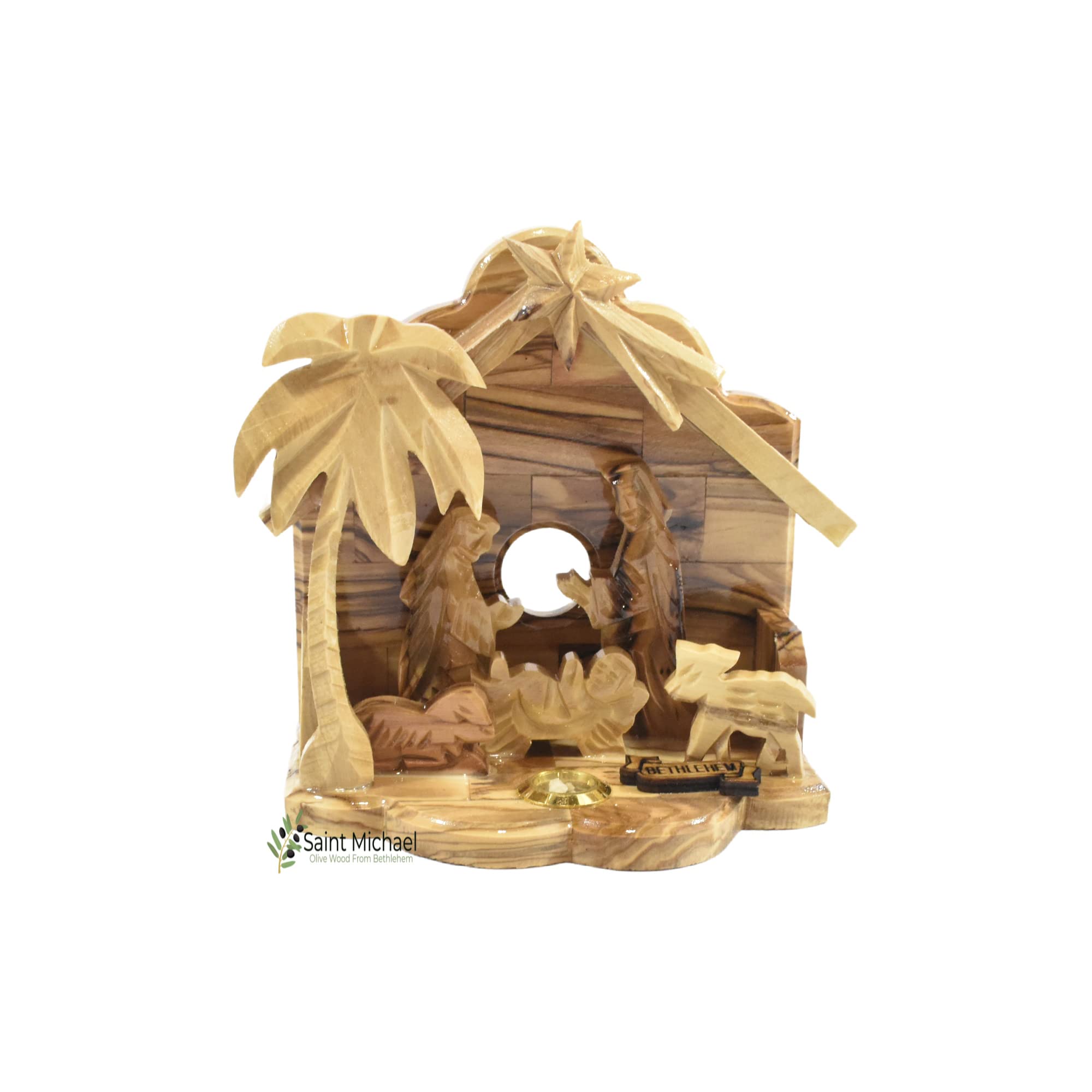 Buy Bethlehem Nativity Set for Christmas Indoor, Olive Wood Nativity