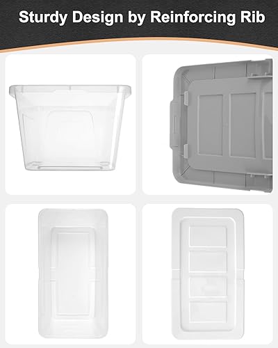 Miniatura 3 de EOENVIVS Contenedores de almacenamiento de plástico para zapatos con tapas, cajas de almacenamiento transparentes para zapatos, cestas de